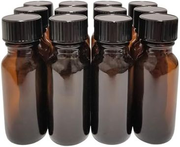 GSC International 408-05-GR Amber Glass Bottle with Cap, 1/2oz, 18/400 Neck, 144 Pack