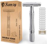 Kanzy Safety Razor for Men & Women Non-Slip Double Edge Razor Chrome Plated 3.5" Long Handle Stainless Steel Reusable Single Blade Razor