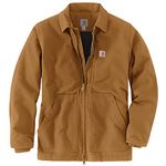 Carhartt Men's Loose Fit Washed Duck Sherpa-Lined Coat, Carhartt Brown, Large