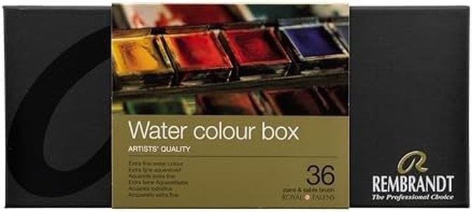 Rembrandt Professional Watercolour Paint Set in Luxury Metal Tin | 36 Basic Colours + Brush