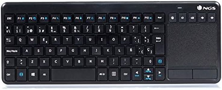 NGS TV Warrior Clavier sans Fil 2.4GHz avec Touchpad et Touches Multimédia pour SmartTV, Odinateur Portable ou Console de Jeux (QWERTY Spagnol)