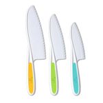 Tovla Knives for Kids 3-Piece Nylon Knife Set: Ideal Knives for Kids/Safe Lettuce and Salad Knives/Real Children's Cooking Knives/Firm Grip, Serrated Edges, BPA-Free