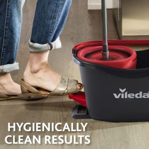 Vileda Turbo 3-in-1 Spin Mop and Bucket Set – Microfibre Head, Foot Pedal