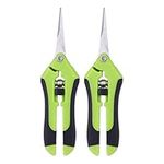 Yardwe 2PCS Stainless Steel Gardening Pruning Shears for Plants Professional Hand Pruners for Garden and Lawn,Garden Clippers Tool Flower Shears Gardening Scissors (Green)