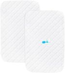 Bassinet Mattress Pad Cover Fit for Baby Delight/Mika Micky/Dream On Me Lotus/ANGELBLISS/KoolerThings (3 in 1) Bedside Sleeper, Waterproof Bassinet Mattress Protector Quilted Bassinet Sheets 2 Pack