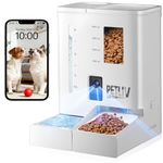 Automatic Cat Feeder with 2K HD Night Vision Camera, 2.4G & 5G WiFi App Control, 5L Dry Food & 4L Water Dispenser, Two Way Audio Dual Power Feeder for Cats