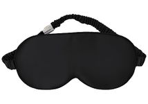 Sleep Mask,Silk Eye Mask for Sleeping Women/Men/Girls,19 Momme Both Sides 100% Pure Mulberry Silk Blackout Anti-Allergy Blindfold with Elastic Strap for Night,Travel,Nap,Meditation (Black)