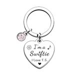 HOKIAMCN Keychain Singer Accessories Key Chain Music Inspired Gift for Fans Music Lover Teen Girls Sister Daughter Women - I Love T.S.