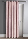Velosso Thermal Blockout Window Treatment Triple Weaved Door Curtain Panel Ring Top Curtain for door (Blush Pink)