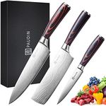 PAUDIN Kitchen Knife Set, Professional Knives Set, Chef Knife Set with Sharp High Carbon Stainless Steel Blade and Pakkawood Handle, Japanese Knife Set with Gift Box (3 PCS Knife Set)