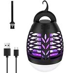 Mosquito Killer Lamp Electric Camping Lamp, Portable Tent Light 3 Brightness Mini Electric Bug Zapper USB Rechargeable & IP66 Waterproof, Fly Killer Mosquito Trap for Camping Outdoor Indoor Use