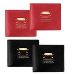 Performore CAR Registration and Insurance Card Holders, Pack of 4, 2 Black and 2 Red