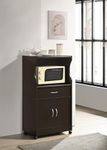 DeckUp Apollo Engineered Wood Microwave Cart and Kitchen Cabinet (Dark Wenge, Matte Finish)