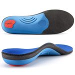 PCSsole Comfort Arch Support Insoles,Foot Supportive Orthotic Shoe Insert with Cushioning for Plantar Fasciitis, Heel Pain, Pronation, Flat Feet, Foot Pain Relief, Blue, Men(9.5-10)290mm