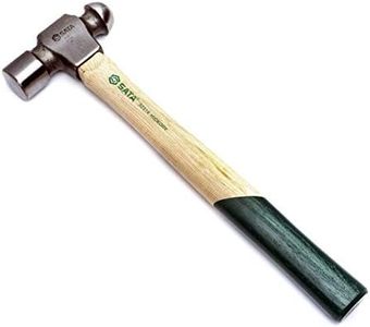 SATA Hickory Handle 2lb Ball Peen Hammer with Forged Steel Head and Green Nonslip Contoured Handle - ST92314SC