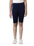 GO COLORS Girls Solid Navy Cycling Shorts