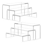 ANDGOO Display Risers, 6 Pcs Rectangular Clear Acrylic Showcase Collectibles Display Stands Suitable for Retail Shoe Showcase Jewelry Funko Pop Figures