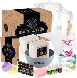 DilaBee CraftZee DIY Soap Making Kit - Shea Butter Soap Supplies With Molds, Fragrance Oils for Melt and Pour Soap Crafting