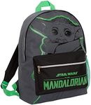 Star Wars The Mandalorian Backpack Grogu Bag for Adults Teens Kids Baby Yoda School Bag Travel Sports Backpack, Black/green, One size