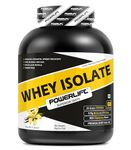 PowerLift Whey Isolate Sugar Free [2kg Vanilla, 4.4lbs], 25G protein, 5.5G BCAA, Raw Whey From USA | with Digezyme blend | easy Mixability & Builds Lean Muscle, whey protein isolate, Gold Whey(60 servings)