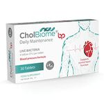 CholBiome BP Tablets - 30 Tabs, 4 Billion CFU/Serving Source Capsules, Probiotic Blood Pressure Control Supplement, Helps Lowering Cholestrol, Probiotics for Gut Health