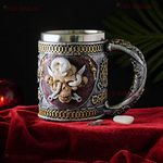 TIED RIBBONS Stainless Steel and Resin 3D Human Skull Milk Coffee Beer Mug Beverage Drinking Cup (Multi) - Fathers Day Gift for Dad