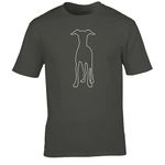 Skinny Hound, Greyhound Lurcher Whippet Line Art Dog T Shirt, quality soft cotton ethical tee, available in a range of colours