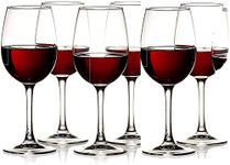 RAGHAVENDRA SARKAR® Red or White Wine Glass, 310 ml, Transparent Glass Classic Brandy Party Glasses Set Crystal Clear Tableware Glass Pack (Pack of 6)