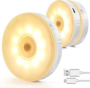 Dimmable Motion Sensor Light,H HOME-MART 3 Pack LED Sensor Night Light with 10 LEDs,Rechargeable USB Cabinet Lights,Sensor Lights for Children's Room Kitchen Warm White