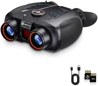 3D VR Night Vision Goggles - Night Vision Binoculars for Adults with Electronic Compass, Rechargeable Binoculars Dual-Lens Diopter Adjustment for Outdoor Enthusiasts and Animal Watchers