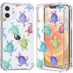 LuGeKe Sea Turtles Pattern Case for iPhone 12 Mini,Tortoise Clear Soft TPU Flexible Full-Body Airbag Shockproof Case Cover for Girls Women,Transparent Anti-Scratch Bumper Protection Phone Case