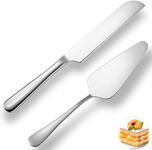 QINGHEC Cake Knife and Server Set, Cake Cutting Knife, Wedding Cake Knife, Cake Cutter, Stainless Steel Cake Server, Dishwasher Safe, Cake Knife Slicer, Cake Slice for Wedding Party