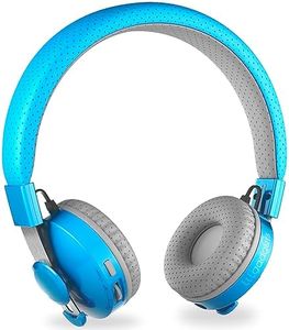 LilGadgets Untangled Pro On-Ear Wireless Kids Headphones for School, Microphone, Volume Limited, SharePort Technology, SoftTouch Padding, Blue