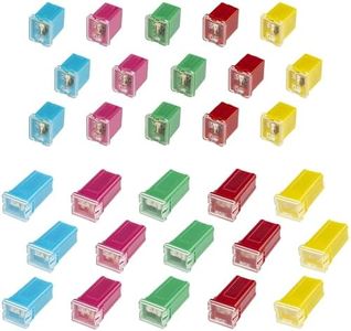 30 PCS Automotive Fuse Assortment, Includes 15 Tall Profile and 15 Low Profile Micro Cartridge Fuses Kit Fuses Rated 20A, 30A, 40A, 50A, 60A (3 of Each Type), Boxed Set