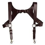 iiniim Mens Vintage Renaissance Adjustable Leather Suspenders with Adjustable Buckle Club Role Play Costume Brown D One Size