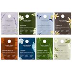 Soul & Scents Fragrance Sachet Pack of 8-20gm Each | Lavender, Jasmine, Sundried Linen, Vanilla, Sandalwood, Ocean, Lemongrass & White Tea - for Car, Wardrobe, Kitchen & Travel Bag