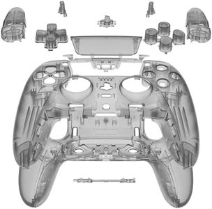 eXtremeRate Full Set Shell with Buttons Touchpad Compatible with ps5 Edge Controller, Clear Black Custom Replacement Decorative Trim Shell Front Back Plates Compatible with ps5 Edge Controller