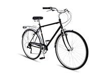 Schwinn Wayfarer 500 Mens and Womens Hybrid Bike, 700C Wheels, 18-Inch HI-TEN Steel Frame, 7 Speed Twist Shifters, Rear Cargo Rack, Black