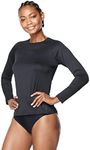 Speedo Women's Standard Uv Swim Shirt Long Sleeve Rashguard, New Black, Large