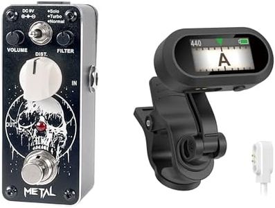 Ultimate Rock Guitarist Bundle: Metal Distortion Pedal and Rechargeable Clip-On Tuner