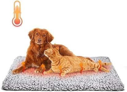 Nobleza Self Heating Pet Pad, Super Soft Thermal Dog Crate Bed Mat for Sleeping, Washable Anti-Slip Self Warming Cat Kennel Pad for Small Medium Large Cats Dogs Indoor Outdoor (LightGray, L)