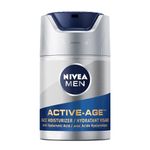 NIVEA MEN Active-Age Face Moisturizer, Men's Face Cream with Hyaluronic Acid, Anti Wrinkle Cream for Men, Skin Firming Cream Provides 24H Hydration, Dermatologically-Tested Skin Care, 50mL