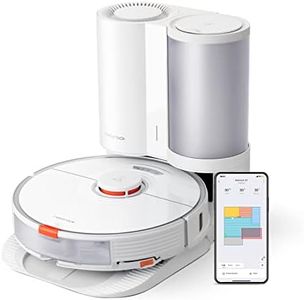 roborock S7+ Robot Vacuum and Sonic Mop with Self-Empty Dock, Stores up to 60-Days of Dust, Auto Lifting Mop, Ultrasonic Carpet Detection, 2500Pa Suction, White