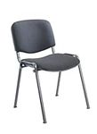 Office Hippo Heavy Duty Meeting Chair, Versatile & Robust Stackable Reception Chair, Office or Conference Chair With Strong Frame & Padded Durable Seat, Up To 115kg Weight - Charcoal/Black, Single