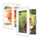 Kids Art Frame, Kids Artwork Display Frames Front Opening A4 Picture Frame for 150 Pictures, Changeable Children Photo Storage Frame Child Art Project Frames (2, White)