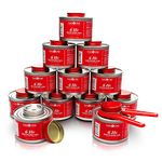 Gas One 12 pack 6 Hour Chafing Fuel - Food Warmer for Chafing Dish Buffet Set - Liquid Safe Fuel With Wick & Lid Opener for Chafing Dish, Red