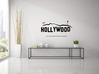 PEACOCKRIDE Hollywood Wall Decal Large Black (PVC Vinyl)