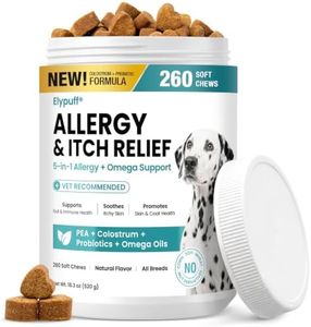 Dog Allergy Chews 260ct - Value Size Dog Allergy and Itching Skin Relief Anti Itch Aller Immune Bites for Dogs Licking Paws Treatment - Probiotics Vitamins for Itchy Skin, Ears & Yeast, Chicken Flavor
