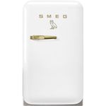 Smeg FAB5 OVO Mini Refrigerator, 50's Retro Style, 1.5 cu. ft. Capacity, 72.5 cm Height, Automatic Defrost, LED Interior Lighting, Adjustable Shelves, White,Right Hand Hinge