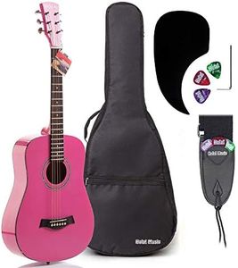 Hola! Music Acoustic Guitar Bundle for Beginners and Kids - 3/4 Size (36") Guitars - "Pink"